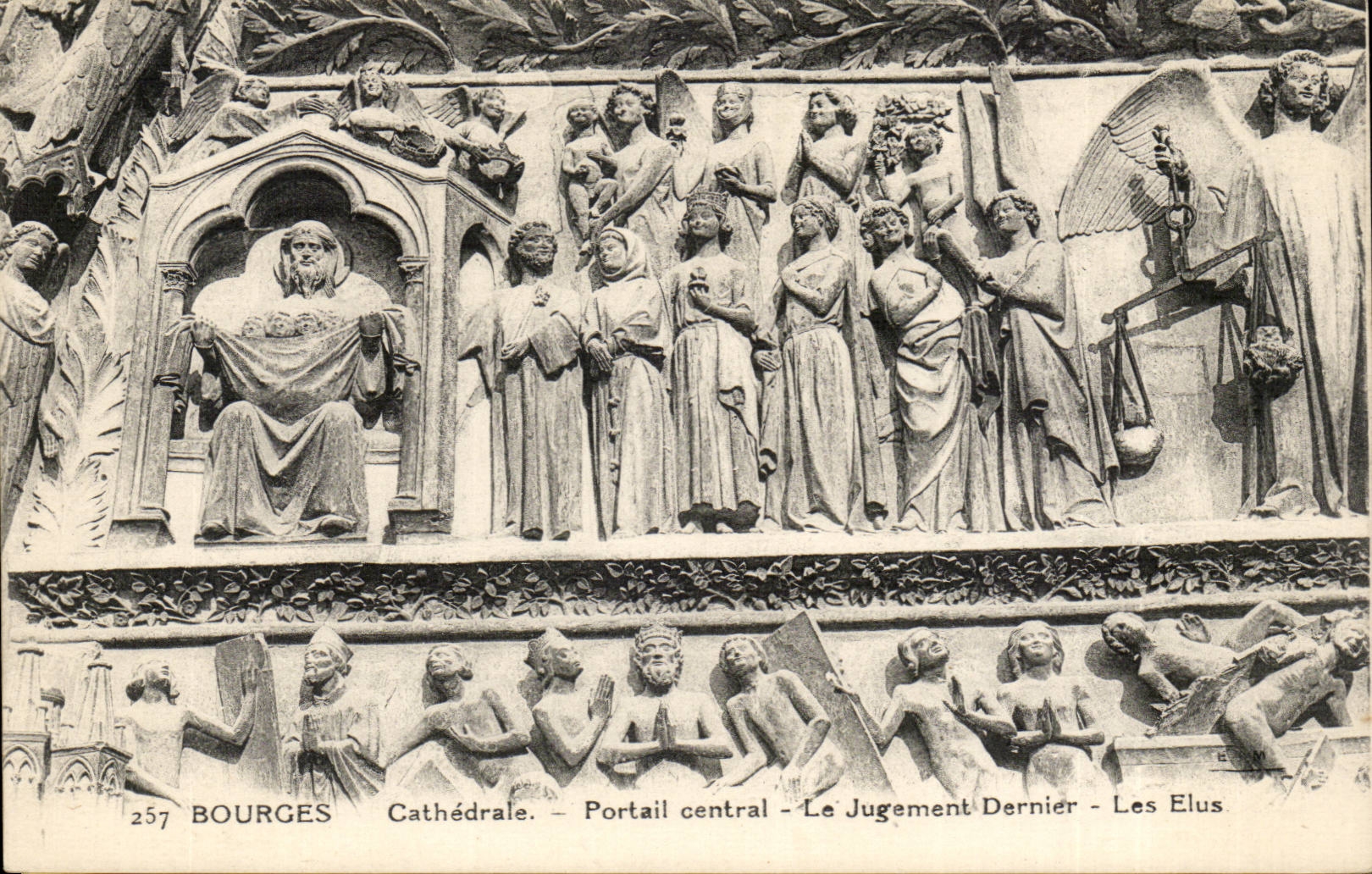 Bourges - Cathédrale - Portail central - Le Jugement Dernier - Les Elus