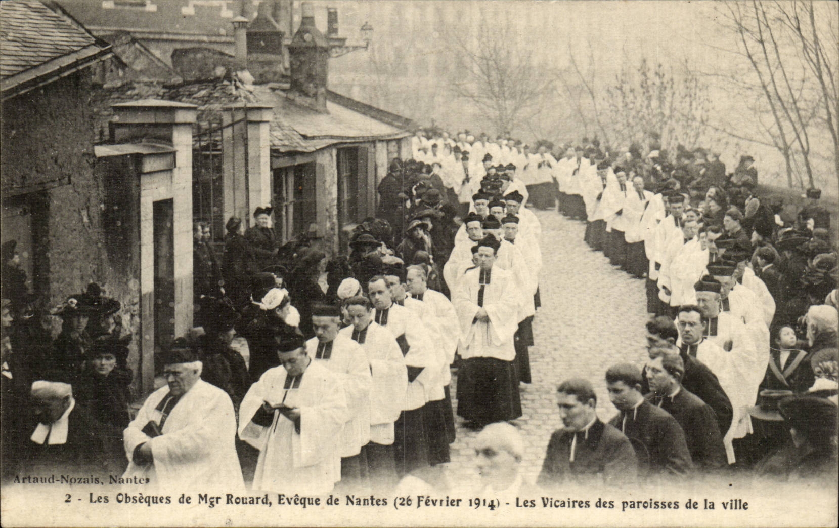 The Funeral of Bishop Rouard, Bishop of Nantes (26 February 1914) — The Vicars of the Parish Churches of the City — Artaud-Nozais, Nantes
