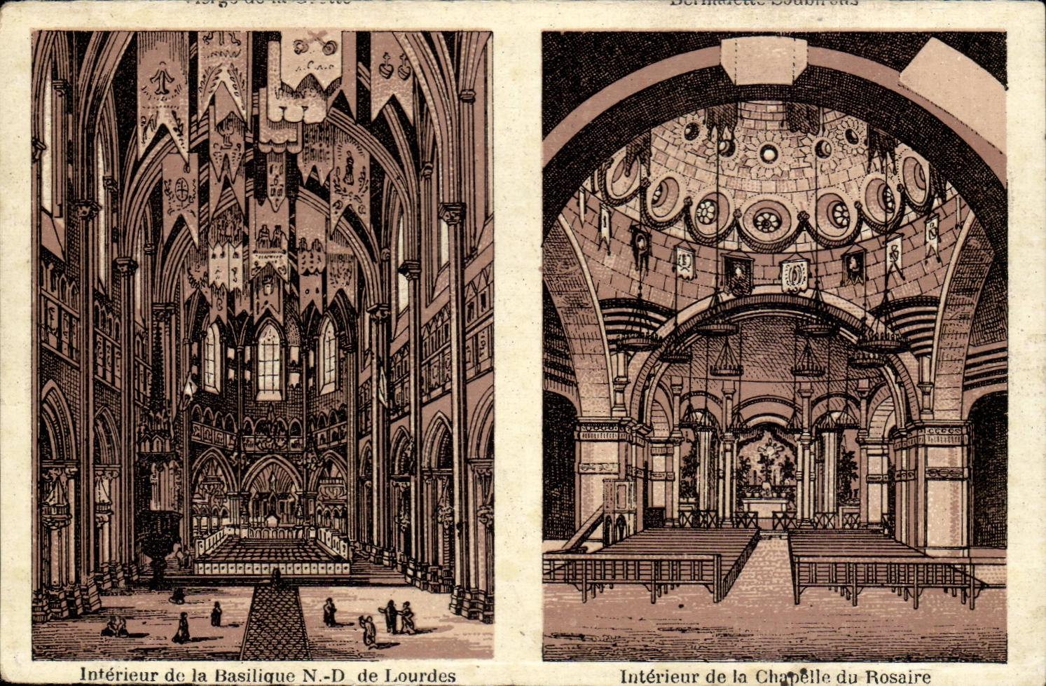 Lourdes CPA Interieur de al basilique chapelle du rosaire