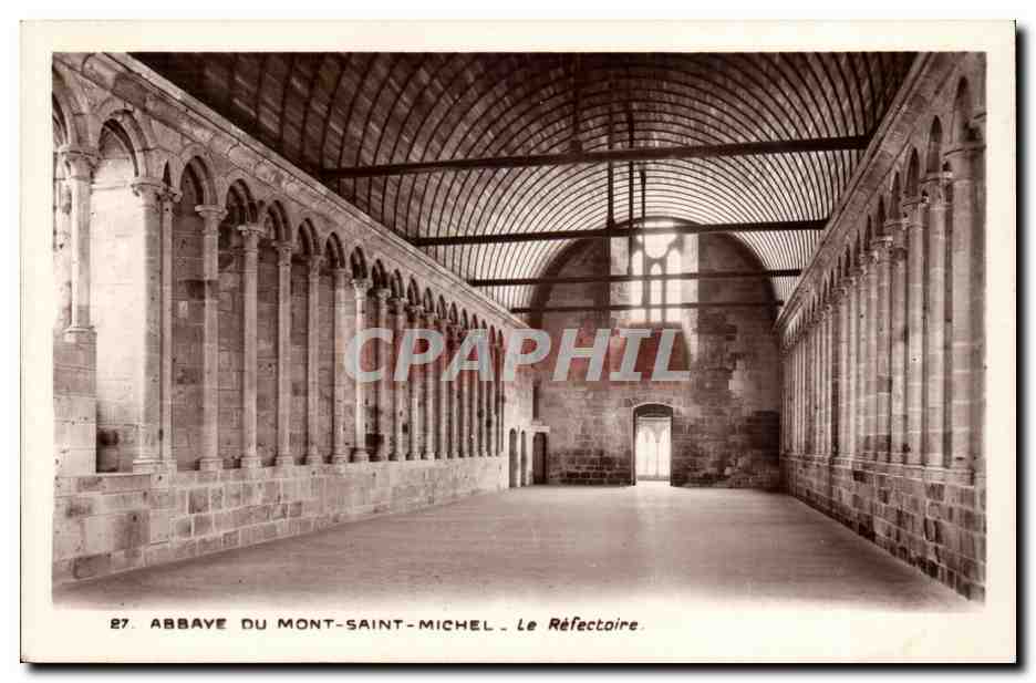 Abbaye de Mont Saint Michel CPA Le refectoire