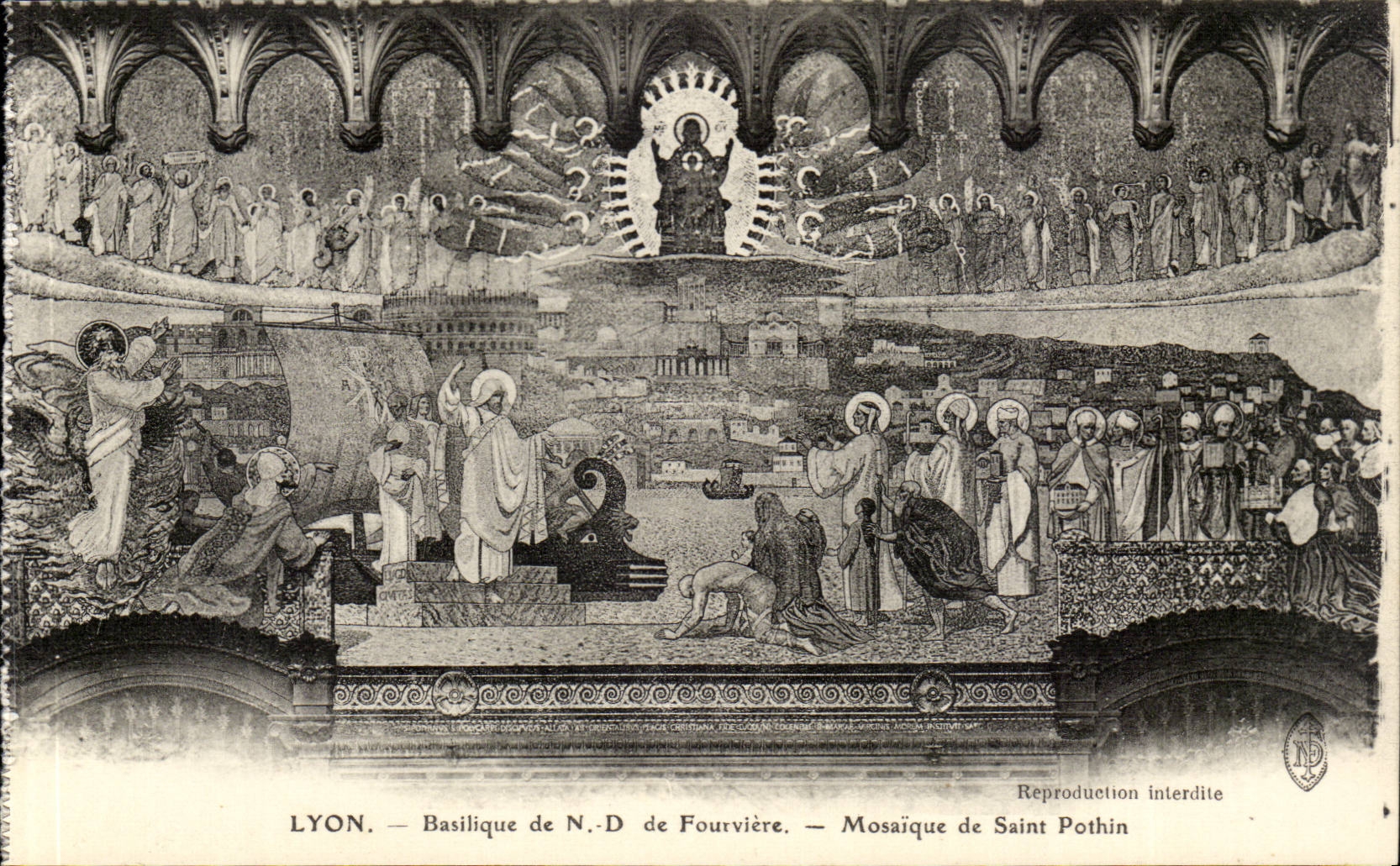LYON — Basilique de N.-D de Fourvière — Mosaïque de Saint Pothin
