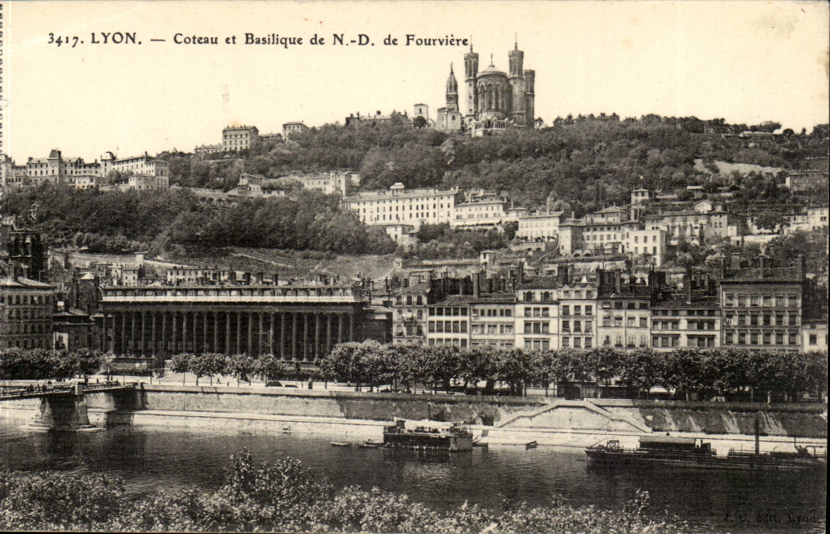 Lyon CPA Coteau et basilique de ND de Fourviere