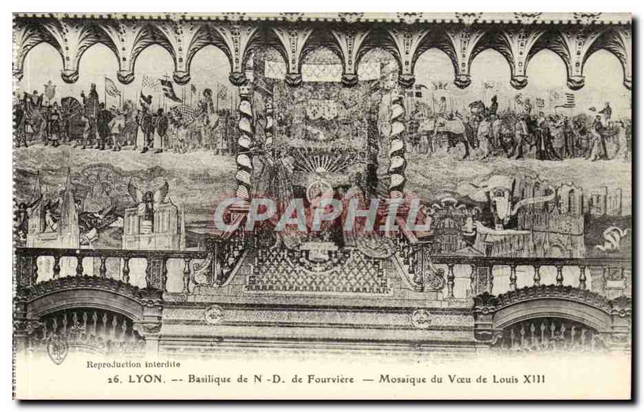 Lyon CPA Basilique de ND de Fourviere Mosaique du Voeu de Louis XII