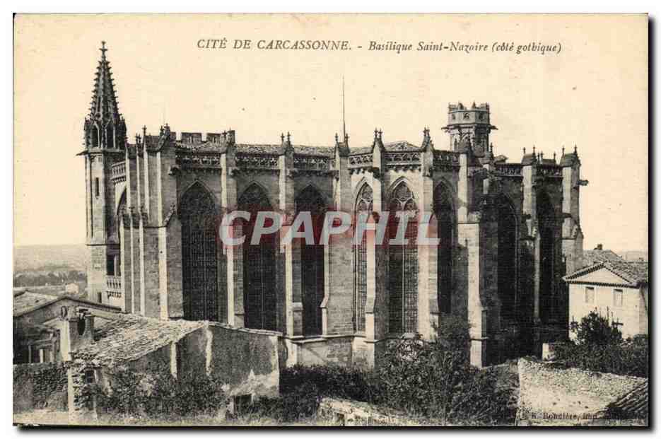 Cite de CArcassonne CPA Basilique Saint Nazaire (cote gothique)