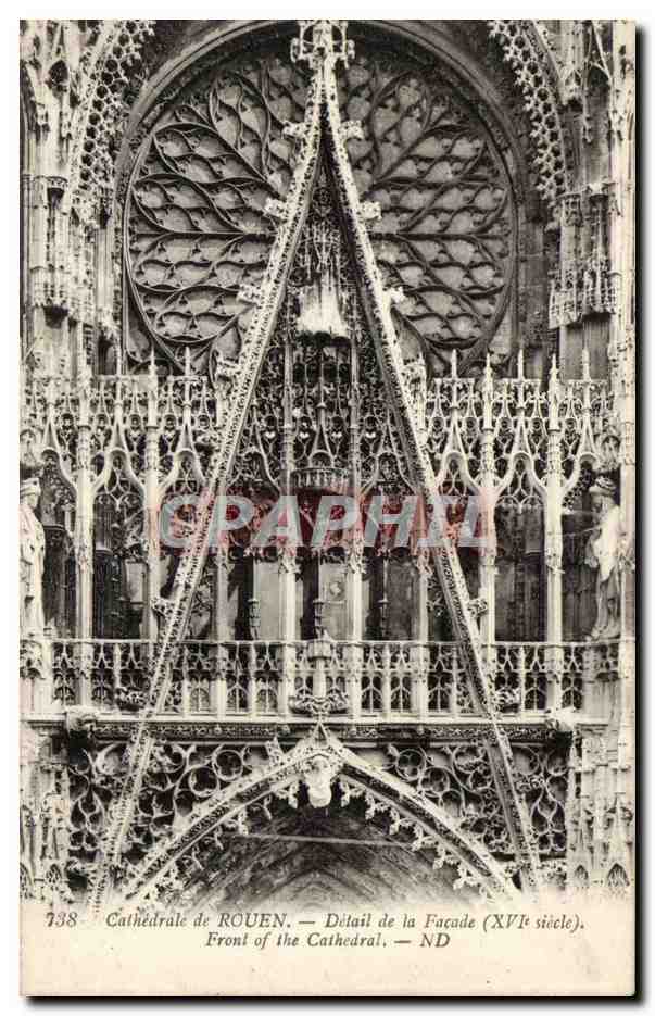 Rouen CPA Cathedrale Detail de la facade