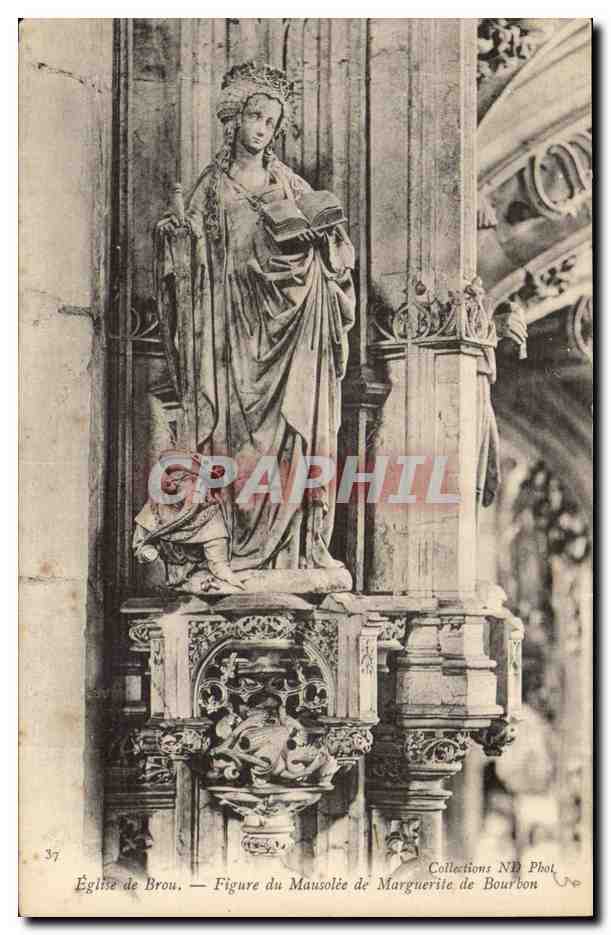 Kirche von Brou — Figur des Mausoleums von Marguerite de Bourbon — Sammlung ND Phot