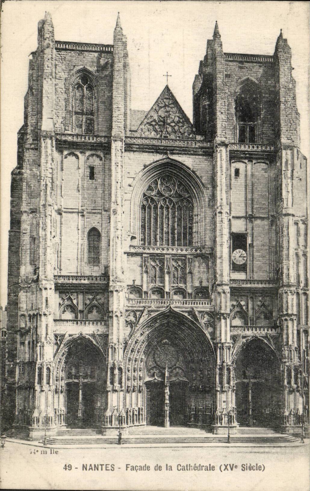 Nantes CPA Facade de la cathedrale (15eme)