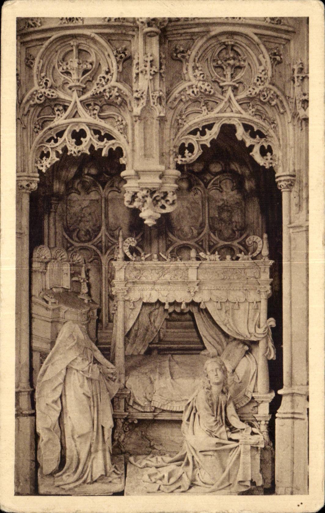 L'Annonciation — détail du retable — BOURG-EN-BRESSE — CA 18 — éditeur BEAUN & Cie, Imp.-Edits. Milhouse-Domach