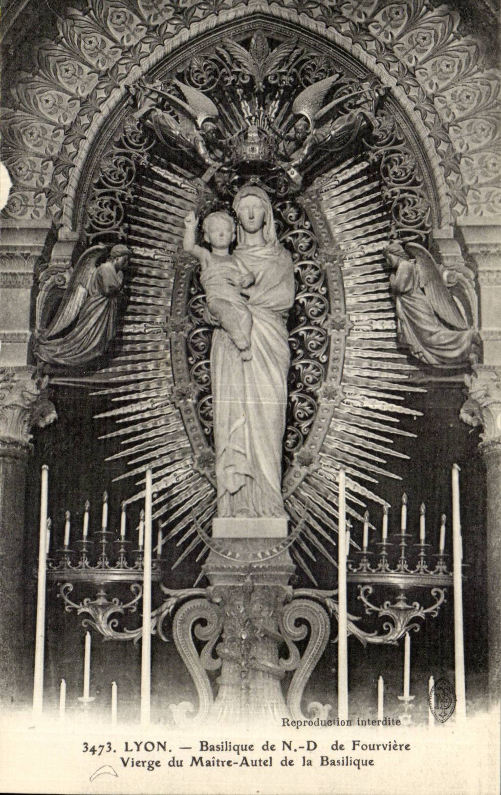Lyon CPA Basilique de ND de Fourviere Vierge du maitre autel de la basilique