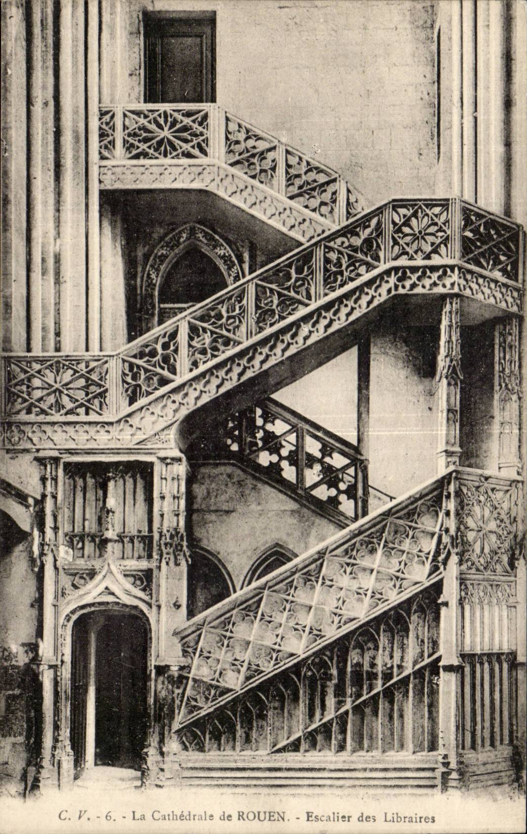 CAthedrale de Rouen CPA Escalier des Libraires (library stairs)