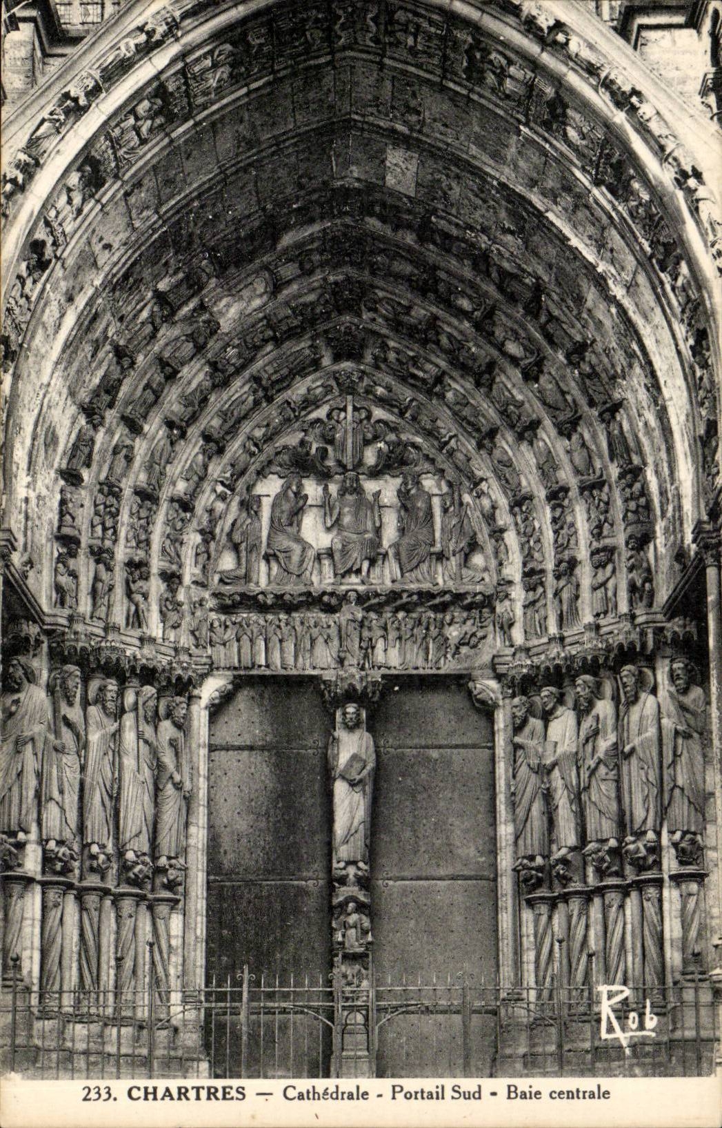 Chartres CPA Cathedrale Portail sud Baie centrale