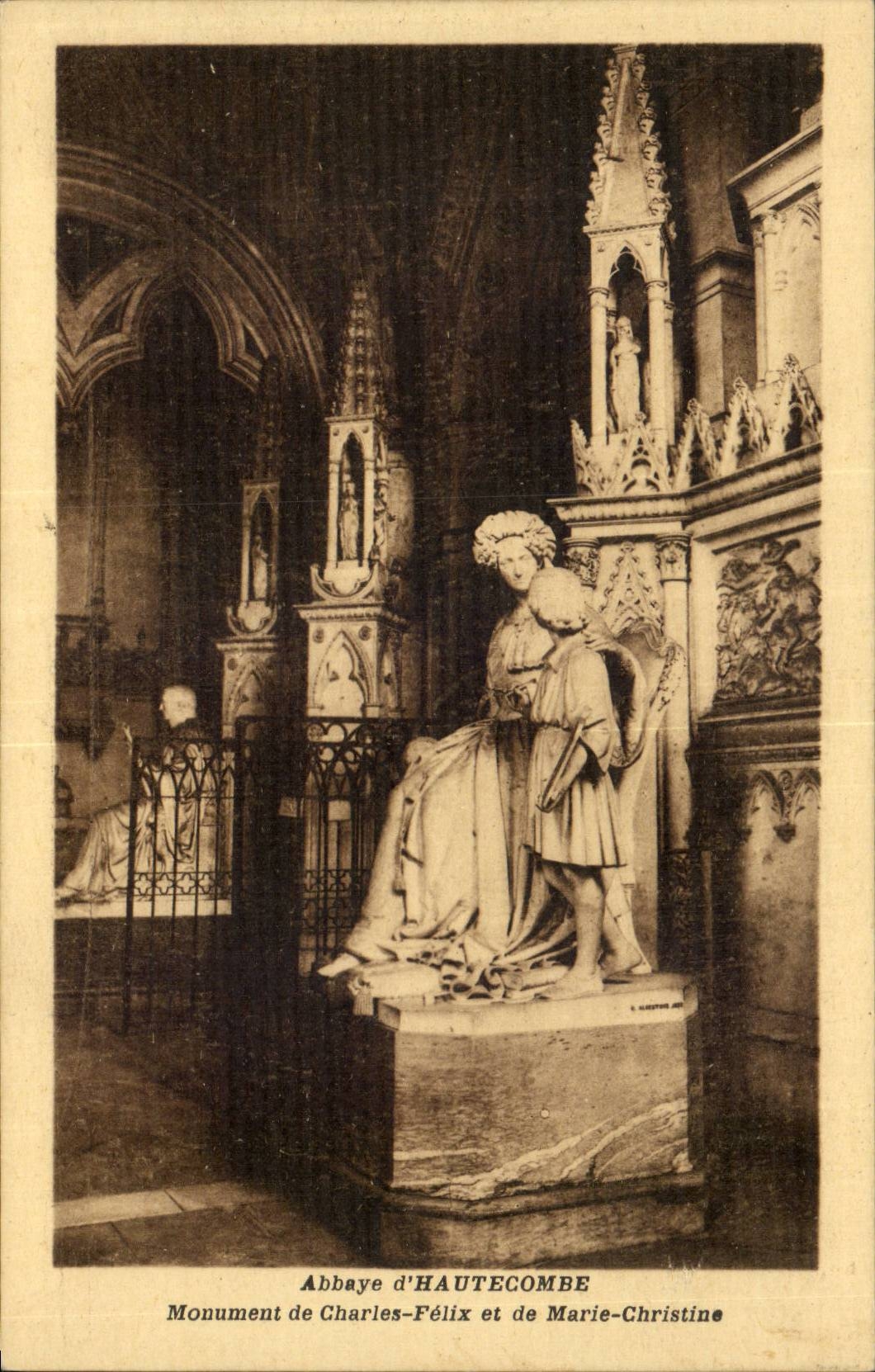 Abbaye d'Hautecombe CPA Monument de Charles Felix et de Marie Christine