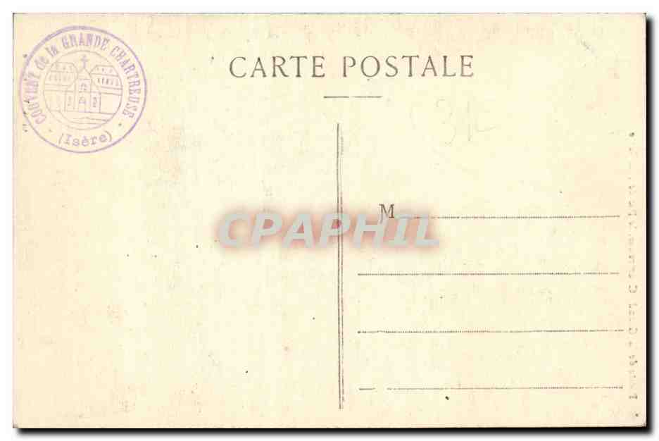CPA Route de la grande chartreuse Le pic de l'oeillette (moines) — Verso