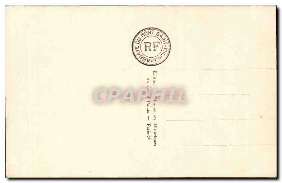 Mont Saint Michel CPA Abbaye Crypte des gros piliers — Verso