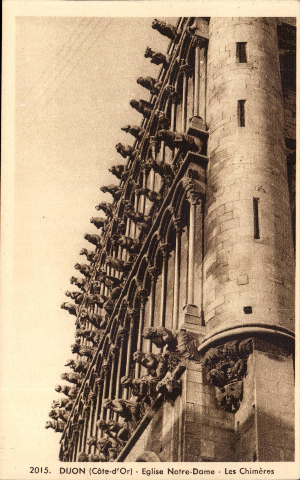 Dijon CPA Eglise Notre Dame Les Chimeres
