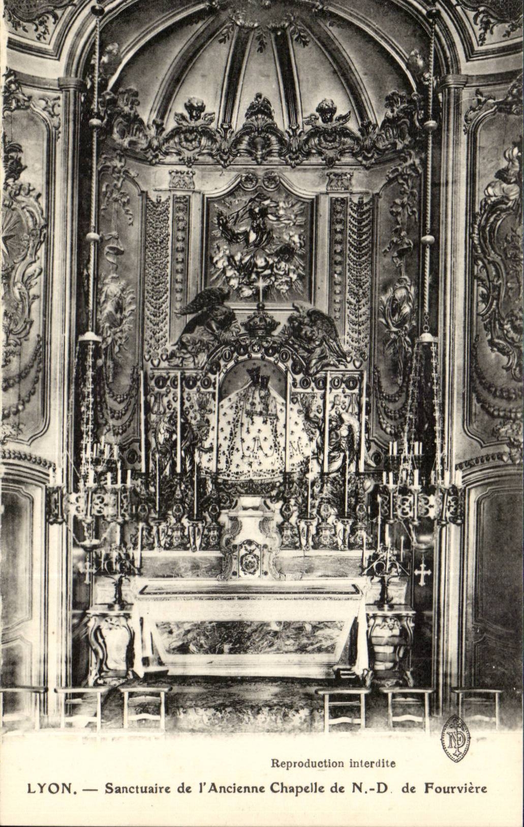 LYON — Wallfahrtskirche der alten Kapelle N.-D. de Fourvière — Verlag N.P.