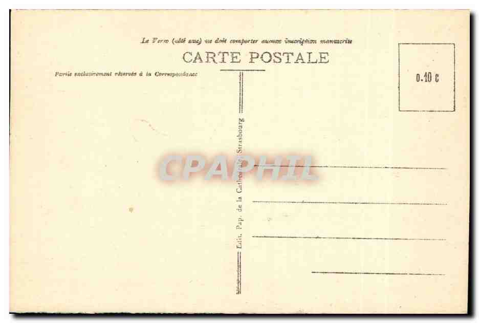 Strasbourg CPA L'horloge astronomique — Verso