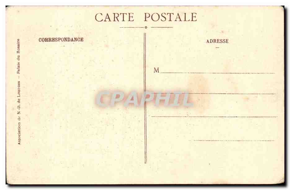 Lourdes CPA Portrait de Bernadette Soubirous — Verso