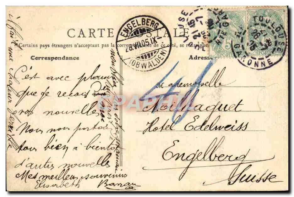 Entrée du Grand Rond — Toulouse — J. Picot, édit., Toulouse — Verso