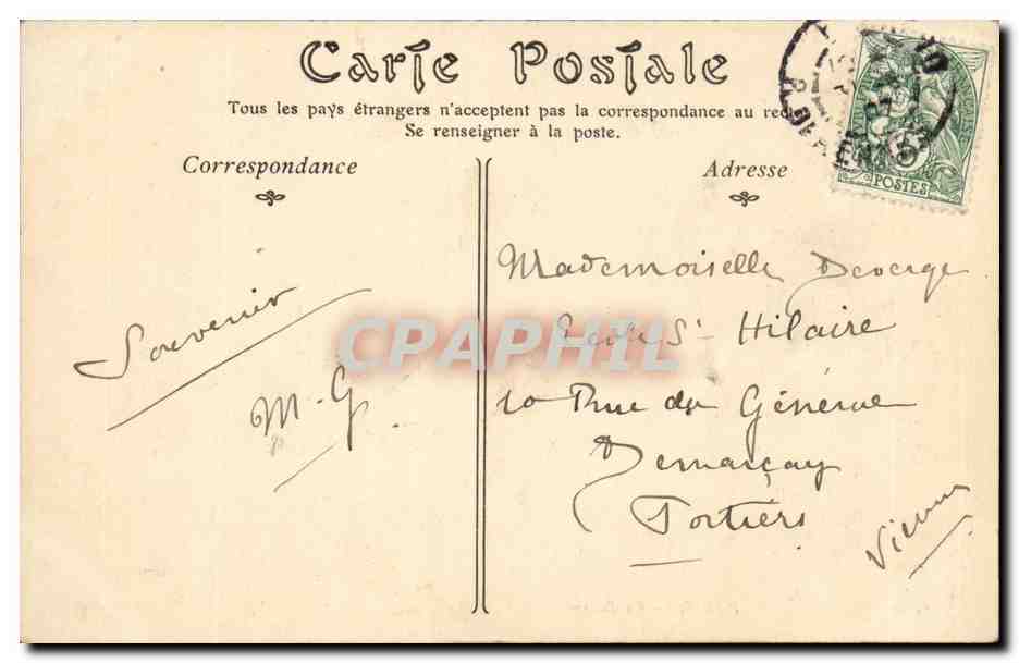 Paris (1er) CPA La Bourse — Rückseite