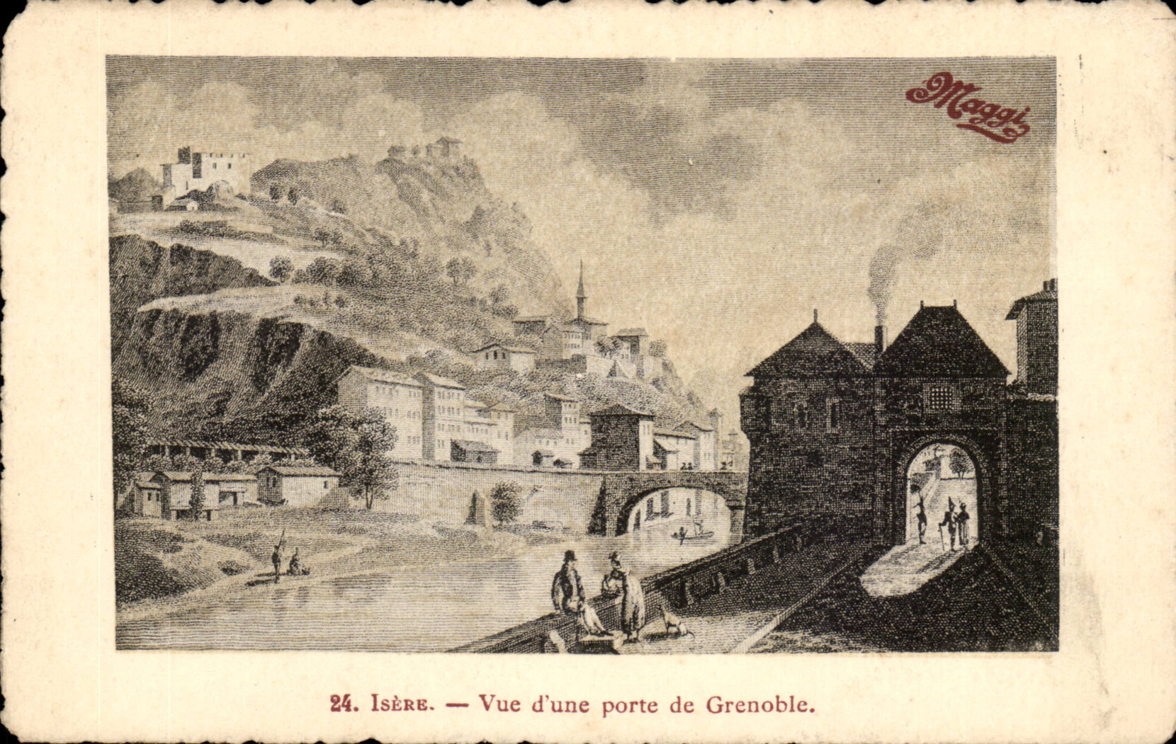 Isere CPA Vue d'une porte de Grenoble