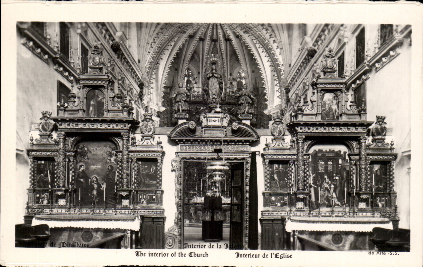 Espagne Espana Miraflores CPA Interior de la iglesia