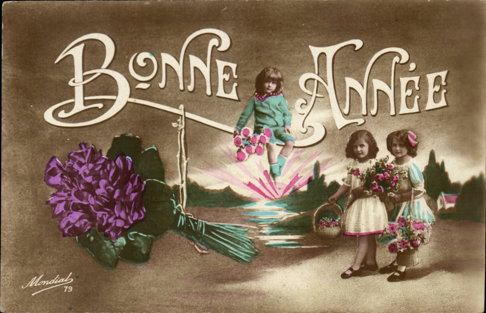 CPA Fantaisie Enfants Bonne annee