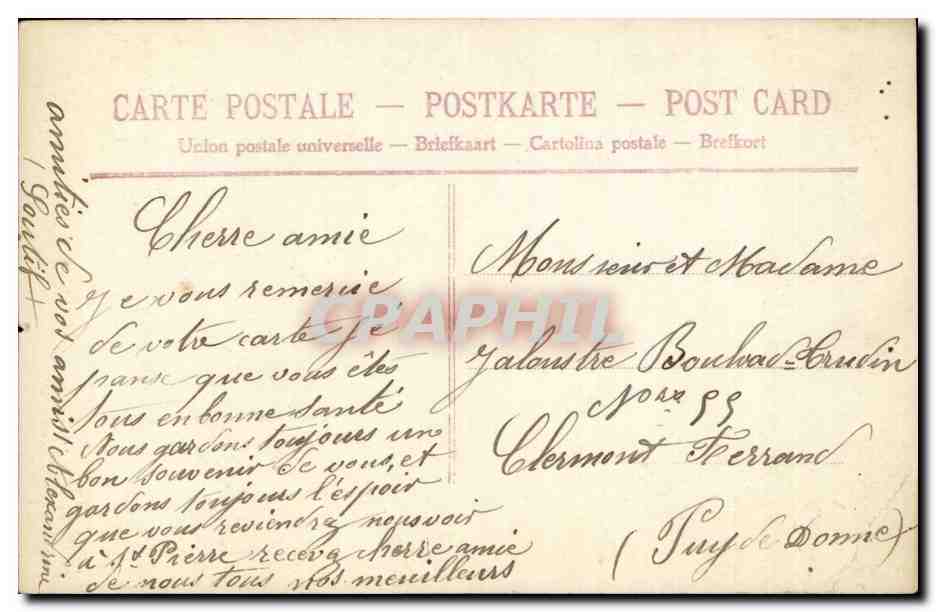 CPA Fantaisie Enfant Souvenir d'un affectueux Paques Poisson — Verso