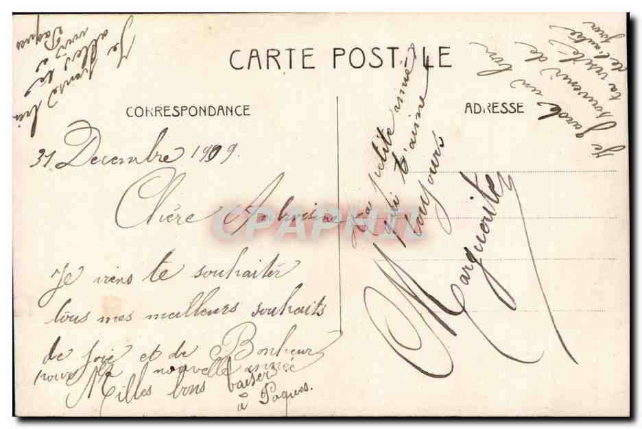 CPA Fantaisie Femme Bons baisers — Verso