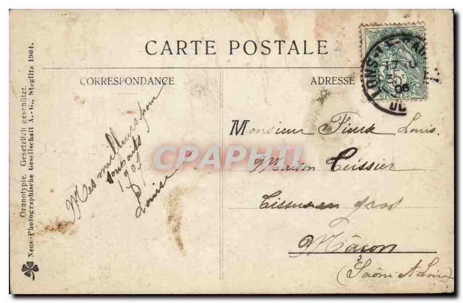 Femme dansant sur croissant de lune — Bonne Année — éditeur NRG — Verso