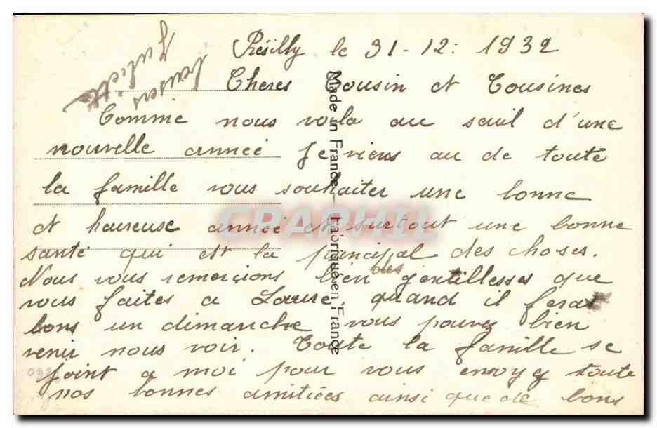 CPA Fantaisie Bonne annee  — Verso