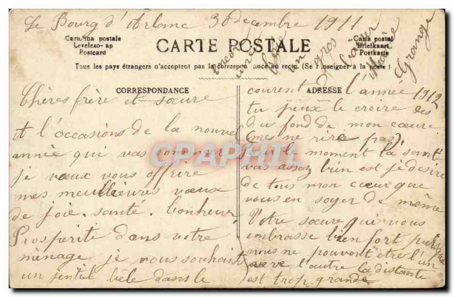 Femme en robe à dentelle tenant un bouquet — Bonne Année — éditeur H.T. n°23 — Achterkant