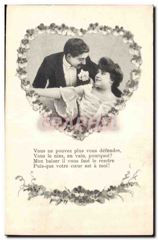 CPA Fantaisie Couple Vous ne pouvez plus vous defendre 