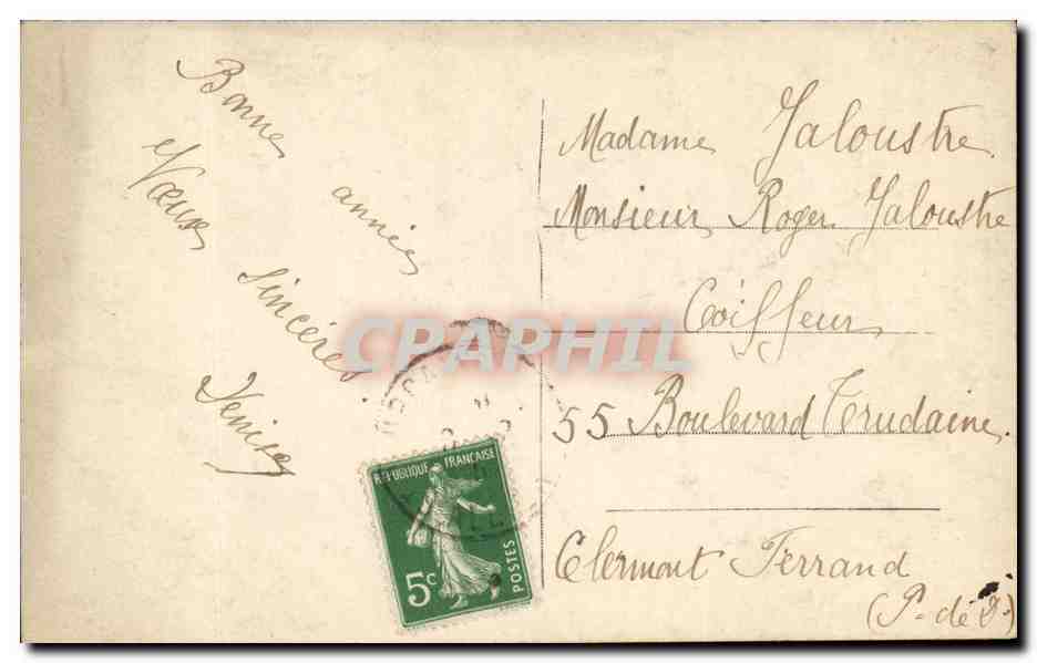 CPA Fantaisie Femme Bonne annee — Rückseite