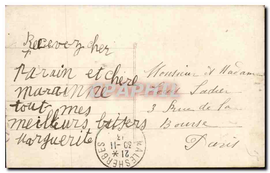 CPA Fantaisie Enfant un bonjour — Verso