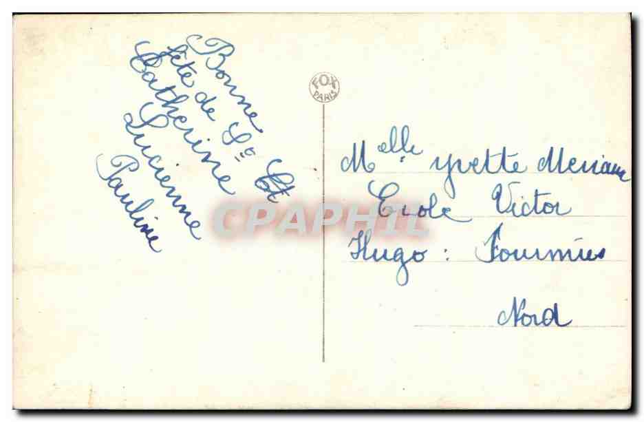 CPA Fantaisie Femme Sainte Catherine — Verso