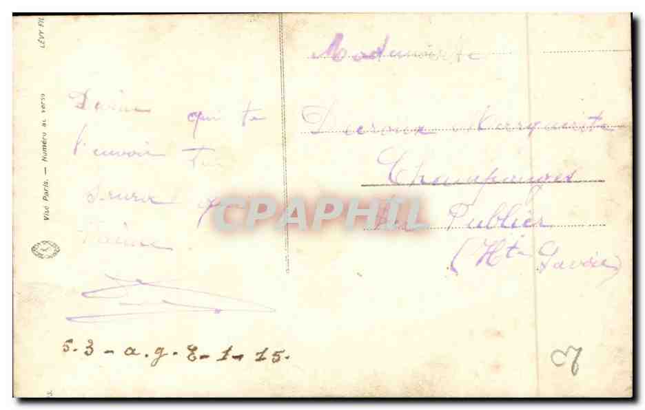 Soldat en uniforme — avec bouquet de fleurs — éditeur Mérange, n° 844/1 — Reverso