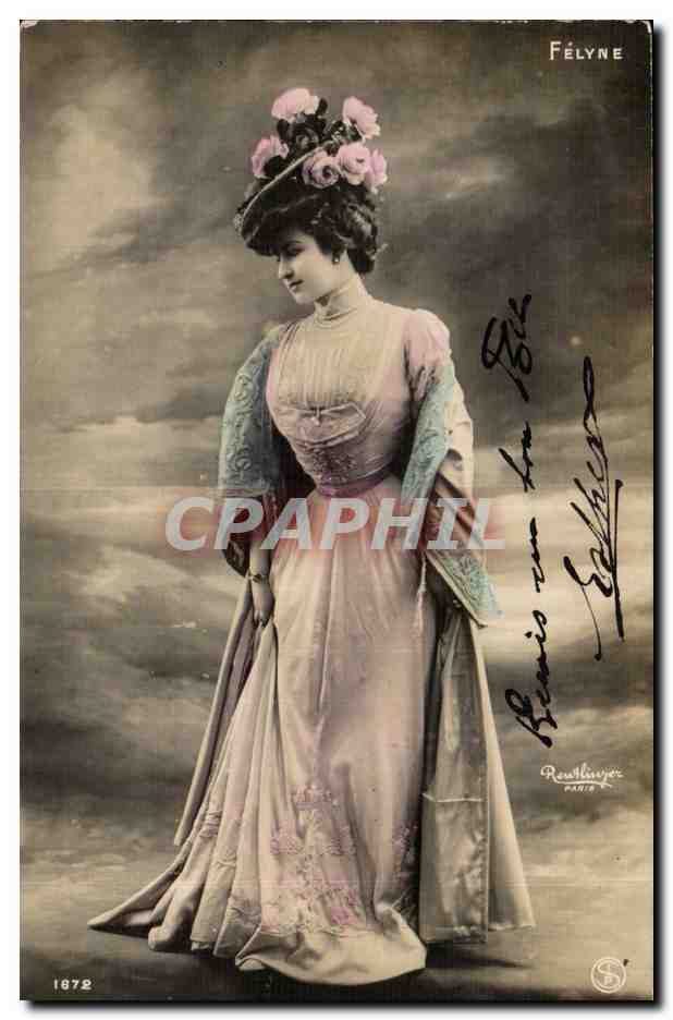 Félyne — Ritratto di donna in abito da sera — editore Rawlhauger, Parigi, n° 1872