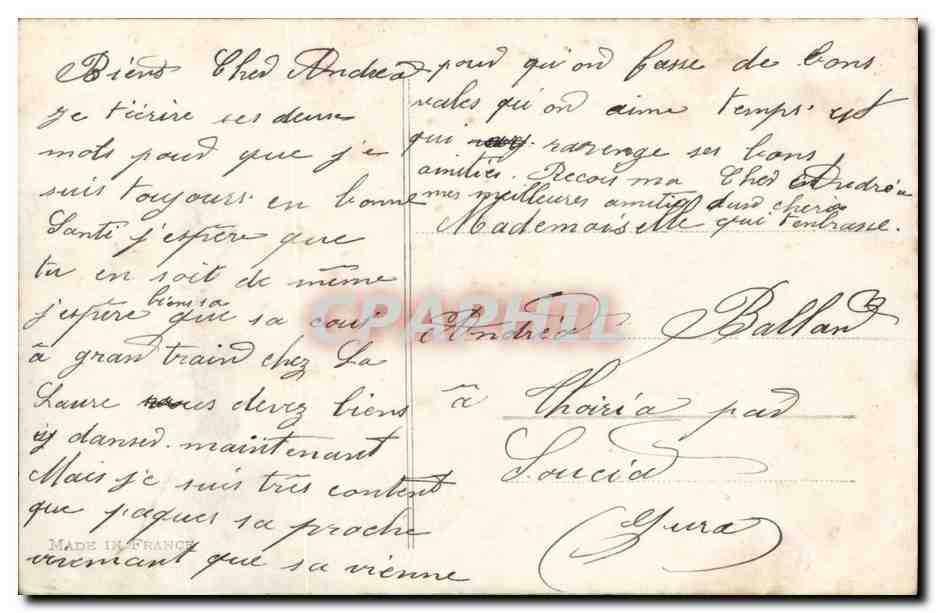 Soldado en uniforme — escena sentimental con pareja — Tawwelle, n° 1677 — Reverso
