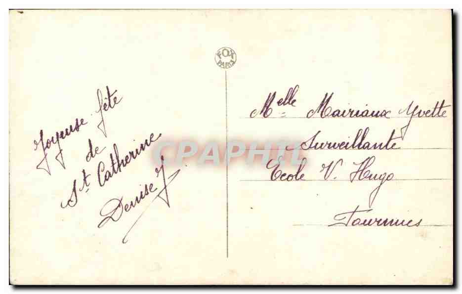 CPA Fantaisie Femme Fer a cheval — Verso