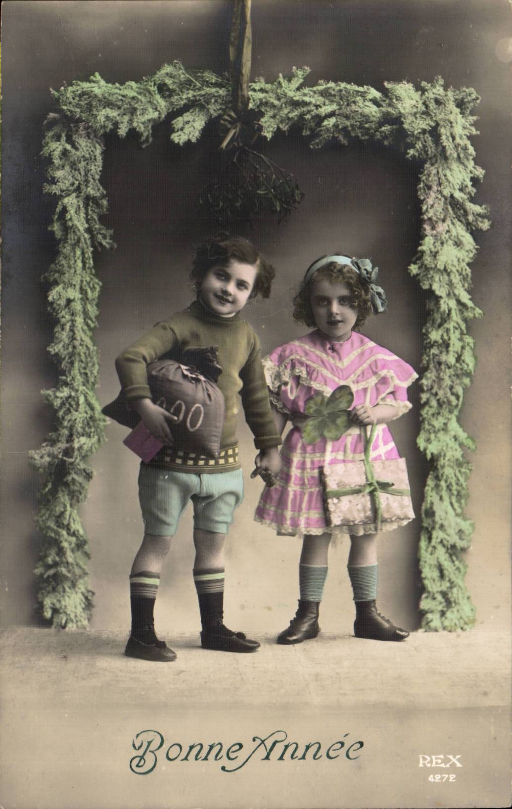 Zwei Kinder — Neujahr 1920 — REX 4272