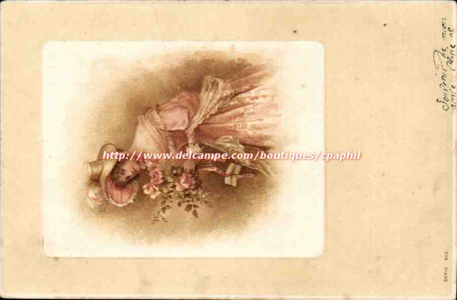 CPA Fantaisie Femme (souvenir de mon amie Claire)