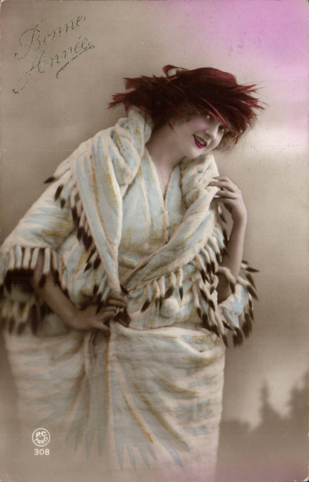 CPA Fantaisie Femme Bonne annee