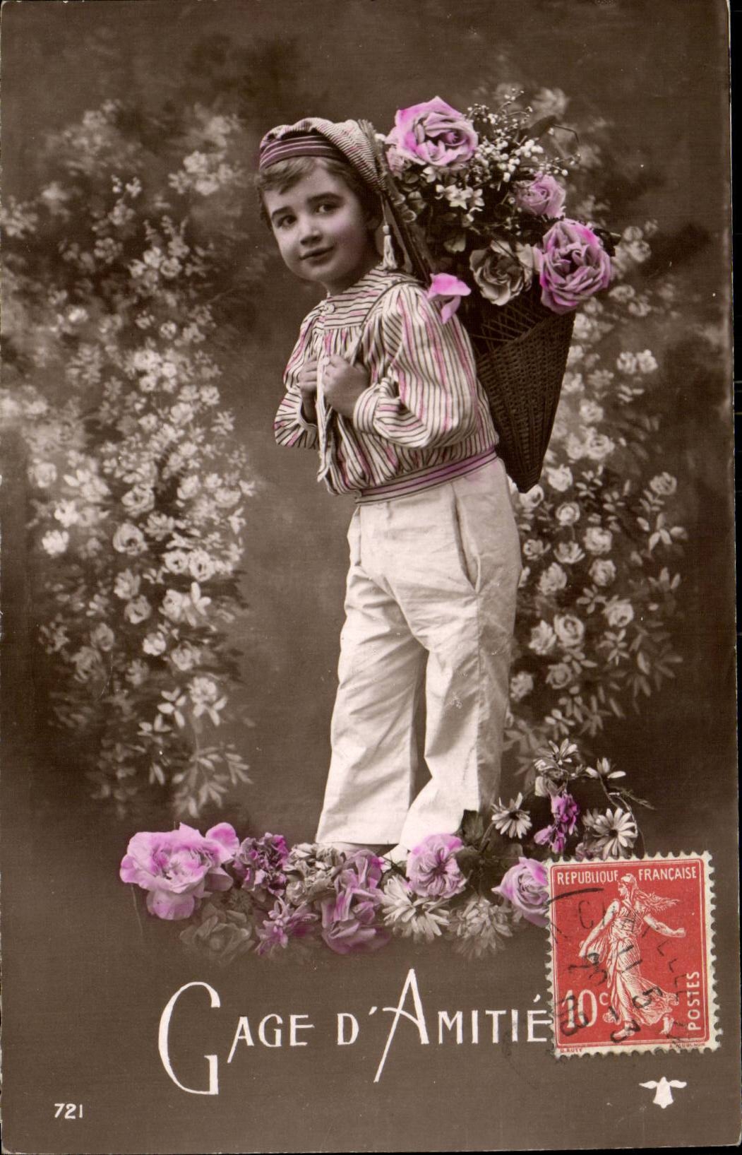 CPA Fantaisie Enfant Gage d'amitie