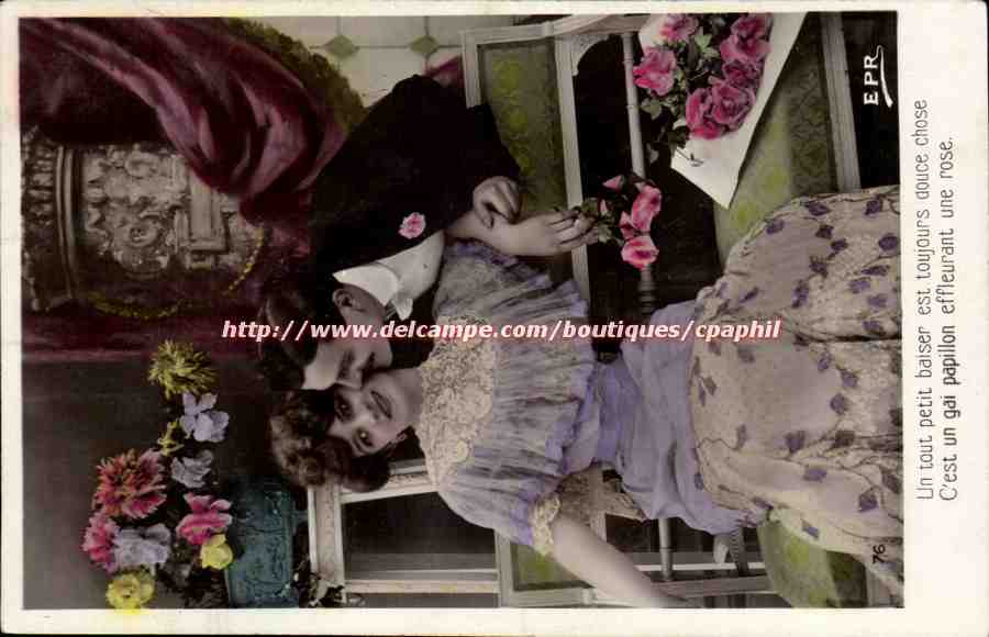 CPA Fantaisie Couple Un tout petit baiser est toujours douce chose 
