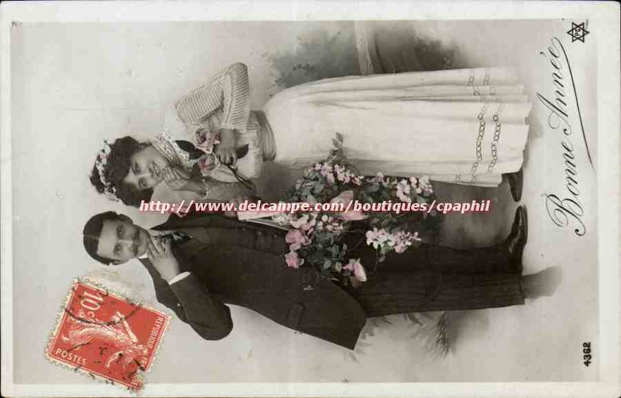 CPA Fantaisie Couple Bonne annee