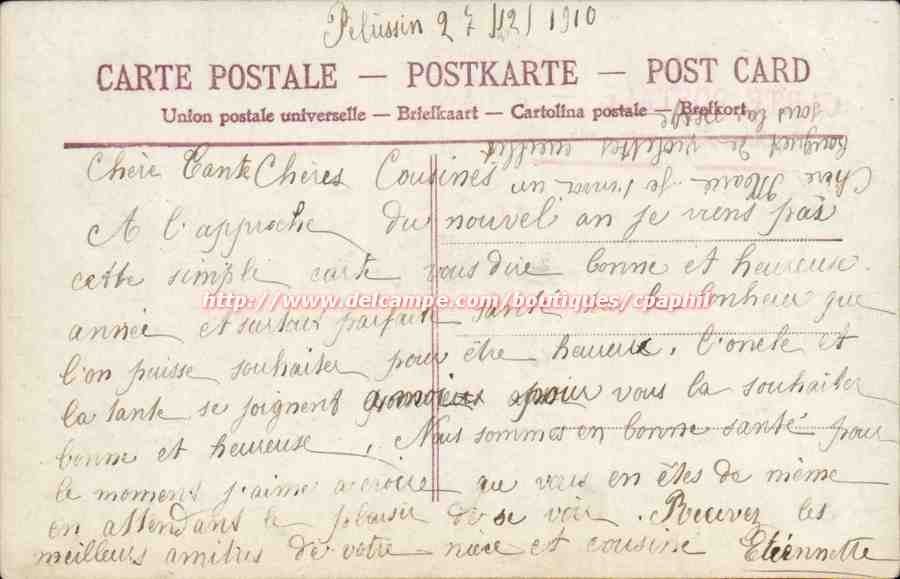 CPA Fantaisie Couple Bonne annee — Rückseite