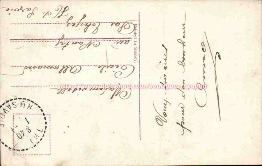 CPA Fantaisie Femme Gage d'affection — Verso