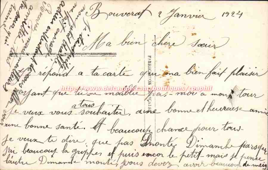 CPA Fantaisie Couple Bonne annee — Rückseite