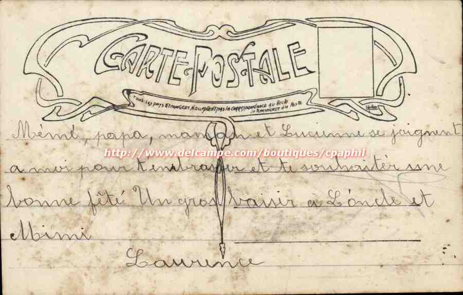 CPA Fantaisie Enfant Don du coeur — Rückseite